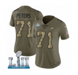 Women's Nike Philadelphia Eagles #71 Jason Peters Limited Olive Camo 2017 Salute to Service Super Bowl LII NFL Jersey
