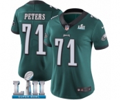 Women's Nike Philadelphia Eagles #71 Jason Peters Midnight Green Team Color Vapor Untouchable Limited Player Super Bowl LII NFL Jersey