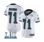Women's Nike Philadelphia Eagles #71 Jason Peters White Vapor Untouchable Limited Player Super Bowl LII NFL Jersey