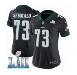 Women's Nike Philadelphia Eagles #73 Isaac Seumalo Black Alternate Vapor Untouchable Limited Player Super Bowl LII NFL Jersey