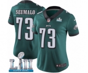 Women's Nike Philadelphia Eagles #73 Isaac Seumalo Midnight Green Team Color Vapor Untouchable Limited Player Super Bowl LII NFL Jersey