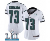 Women's Nike Philadelphia Eagles #73 Isaac Seumalo White Vapor Untouchable Limited Player Super Bowl LII NFL Jersey