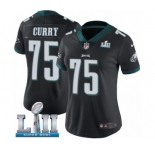 Women's Nike Philadelphia Eagles #75 Vinny Curry Black Alternate Vapor Untouchable Limited Player Super Bowl LII NFL Jersey