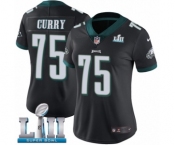 Women's Nike Philadelphia Eagles #75 Vinny Curry Black Alternate Vapor Untouchable Limited Player Super Bowl LII NFL Jersey
