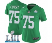 Women's Nike Philadelphia Eagles #75 Vinny Curry Limited Green Rush Vapor Untouchable Super Bowl LII NFL Jersey