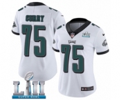 Women's Nike Philadelphia Eagles #75 Vinny Curry White Vapor Untouchable Limited Player Super Bowl LII NFL Jersey