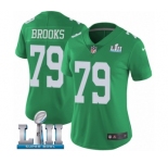 Women's Nike Philadelphia Eagles #79 Brandon Brooks Limited Green Rush Vapor Untouchable Super Bowl LII NFL Jersey