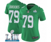 Women's Nike Philadelphia Eagles #79 Brandon Brooks Limited Green Rush Vapor Untouchable Super Bowl LII NFL Jersey