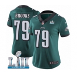 Women's Nike Philadelphia Eagles #79 Brandon Brooks Midnight Green Team Color Vapor Untouchable Limited Player Super Bowl LII NFL Jersey