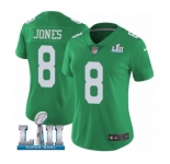 Women's Nike Philadelphia Eagles #8 Donnie Jones Limited Green Rush Vapor Untouchable Super Bowl LII NFL Jersey