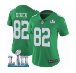 Women's Nike Philadelphia Eagles #82 Mike Quick Limited Green Rush Vapor Untouchable Super Bowl LII NFL Jersey