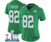 Women's Nike Philadelphia Eagles #82 Mike Quick Limited Green Rush Vapor Untouchable Super Bowl LII NFL Jersey