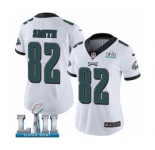 Women's Nike Philadelphia Eagles #82 Torrey Smith White Vapor Untouchable Limited Player Super Bowl LII NFL Jersey
