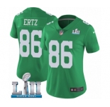 Women's Nike Philadelphia Eagles #86 Zach Ertz Limited Green Rush Vapor Untouchable Super Bowl LII NFL Jersey