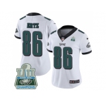 Womens Nike Philadelphia Eagles #86 Zach Ertz White Super Bowl LII Champions Stitched NFL Vapor Untouchable Limited Jersey