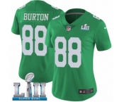 Women's Nike Philadelphia Eagles #88 Trey Burton Limited Green Rush Vapor Untouchable Super Bowl LII NFL Jersey