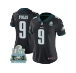 Womens Nike Philadelphia Eagles #9 Nick Foles Black Alternate Super Bowl LII Champions Stitched NFL Vapor Untouchable Limited Jersey