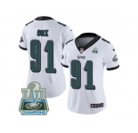 Womens Nike Philadelphia Eagles #91 Fletcher Cox White Super Bowl LII Champions Stitched NFL Vapor Untouchable Limited Jersey