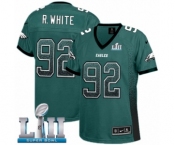 Women's Nike Philadelphia Eagles #92 Reggie White Elite Midnight Green Drift Fashion Super Bowl LII NFL Jersey