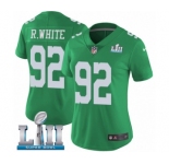 Women's Nike Philadelphia Eagles #92 Reggie White Limited Green Rush Vapor Untouchable Super Bowl LII NFL Jersey