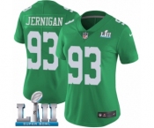 Women's Nike Philadelphia Eagles #93 Timmy Jernigan Limited Green Rush Vapor Untouchable Super Bowl LII NFL Jersey
