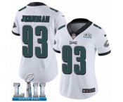 Women's Nike Philadelphia Eagles #93 Timmy Jernigan White Vapor Untouchable Limited Player Super Bowl LII NFL Jersey