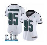 Women's Nike Philadelphia Eagles #95 Mychal Kendricks White Vapor Untouchable Limited Player Super Bowl LII NFL Jersey