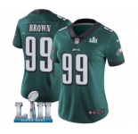 Women's Nike Philadelphia Eagles #99 Jerome Brown Midnight Green Team Color Vapor Untouchable Limited Player Super Bowl LII NFL Jersey
