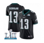Youth Nike Philadelphia Eagles #13 Nelson Agholor Black Alternate Vapor Untouchable Limited Player Super Bowl LII NFL Jersey