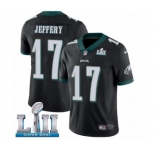 Youth Nike Philadelphia Eagles #17 Alshon Jeffery Black Alternate Vapor Untouchable Limited Player Super Bowl LII NFL Jerse
