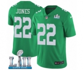 Youth Nike Philadelphia Eagles #22 Sidney Jones Limited Green Rush Vapor Untouchable Super Bowl LII NFL Jersey