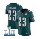 Youth Nike Philadelphia Eagles #23 Rodney McLeod Midnight Green Team Color Vapor Untouchable Limited Player Super Bowl LII NFL Jersey