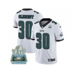 Youth Nike Philadelphia Eagles #30 Corey Clement White Super Bowl LII Champions Stitched NFL Vapor Untouchable Limited Jersey