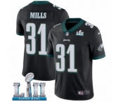 Youth Nike Philadelphia Eagles #31 Jalen Mills Black Alternate Vapor Untouchable Limited Player Super Bowl LII NFL Jersey