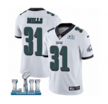 Youth Nike Philadelphia Eagles #31 Jalen Mills White Vapor Untouchable Limited Player Super Bowl LII NFL Jersey