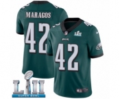 Youth Nike Philadelphia Eagles #42 Chris Maragos Midnight Green Team Color Vapor Untouchable Limited Player Super Bowl LII NFL Jersey