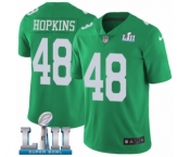 Youth Nike Philadelphia Eagles #48 Wes Hopkins Limited Green Rush Vapor Untouchable Super Bowl LII NFL Jersey