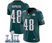 Youth Nike Philadelphia Eagles #48 Wes Hopkins Midnight Green Team Color Vapor Untouchable Limited Player Super Bowl LII NFL Jersey