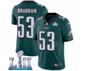 Youth Nike Philadelphia Eagles #53 Nigel Bradham Midnight Green Team Color Vapor Untouchable Limited Player Super Bowl LII NFL Jersey