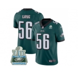 Youth Nike Philadelphia Eagles #56 Chris Long Midnight Green Team Color Super Bowl LII Champions Stitched NFL Vapor Untouchable Limited Jersey