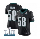 Youth Nike Philadelphia Eagles #58 Jordan Hicks Black Alternate Vapor Untouchable Limited Player Super Bowl LII NFL Jersey