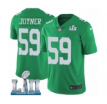 Youth Nike Philadelphia Eagles #59 Seth Joyner Limited Green Rush Vapor Untouchable Super Bowl LII NFL Jersey