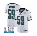Youth Nike Philadelphia Eagles #59 Seth Joyner White Vapor Untouchable Limited Player Super Bowl LII NFL Jersey