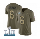 Youth Nike Philadelphia Eagles #6 Caleb Sturgis Limited Olive Camo 2017 Salute to Service Super Bowl LII NFL Jersey