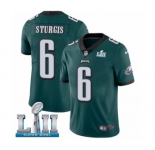 Youth Nike Philadelphia Eagles #6 Caleb Sturgis Midnight Green Team Color Vapor Untouchable Limited Player Super Bowl LII NFL Jersey