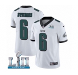 Youth Nike Philadelphia Eagles #6 Caleb Sturgis White Vapor Untouchable Limited Player Super Bowl LII NFL Jersey