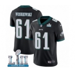 Youth Nike Philadelphia Eagles #61 Stefen Wisniewski Black Alternate Vapor Untouchable Limited Player Super Bowl LII NFL Jersey