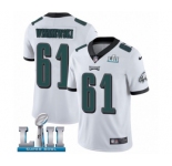 Youth Nike Philadelphia Eagles #61 Stefen Wisniewski White Vapor Untouchable Limited Player Super Bowl LII NFL Jersey