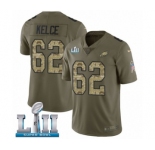 Youth Nike Philadelphia Eagles #62 Jason Kelce Limited Olive Camo 2017 Salute to Service Super Bowl LII NFL Jersey