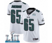 Youth Nike Philadelphia Eagles #65 Lane Johnson White Vapor Untouchable Limited Player Super Bowl LII NFL Jersey